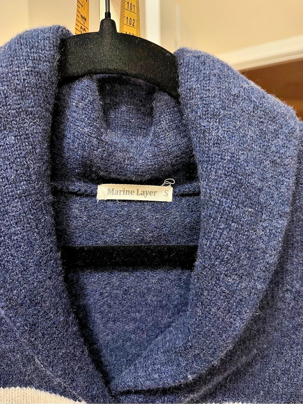 Marine Layer Varsity Shawl Cardigan Blue & Red Size Small - Picture 3 of 3